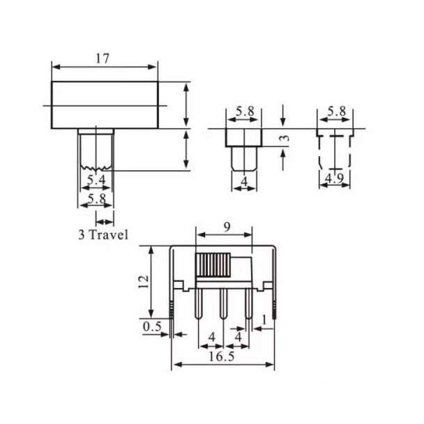 Chave hh sk-22f02-g6 6 terminais 2 posições-2