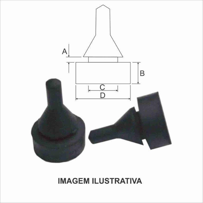 Pé de borracha Plug 225 Diametro=12mm Alt=7mm