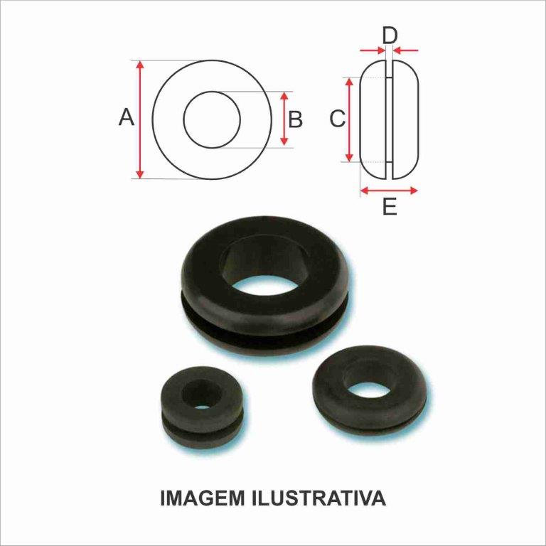 Passa Fio/Borracha Passante 170 Int=14mm Ext=23mm